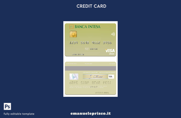 modello di carta di debito Visa Polonia Banca Intesa stile verificato